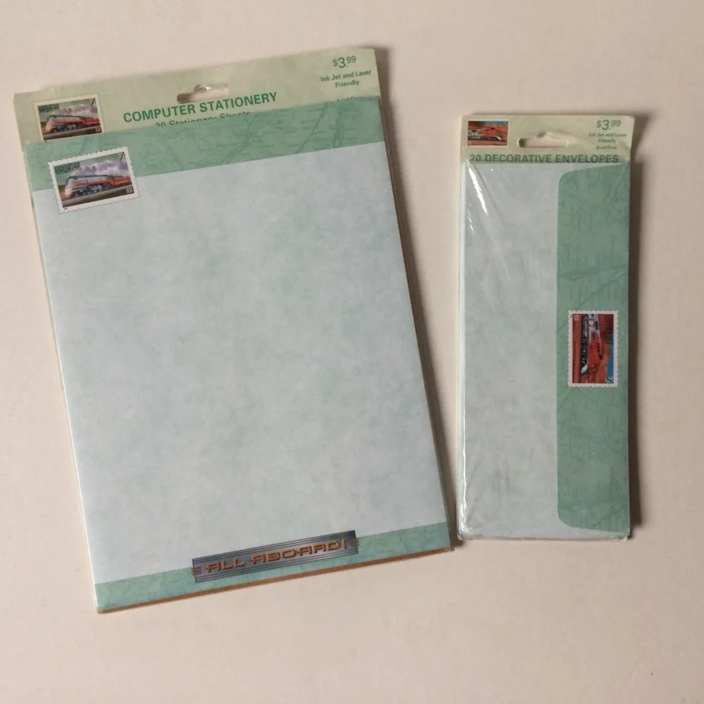 Collectible Train 90’s stationery and envelopes